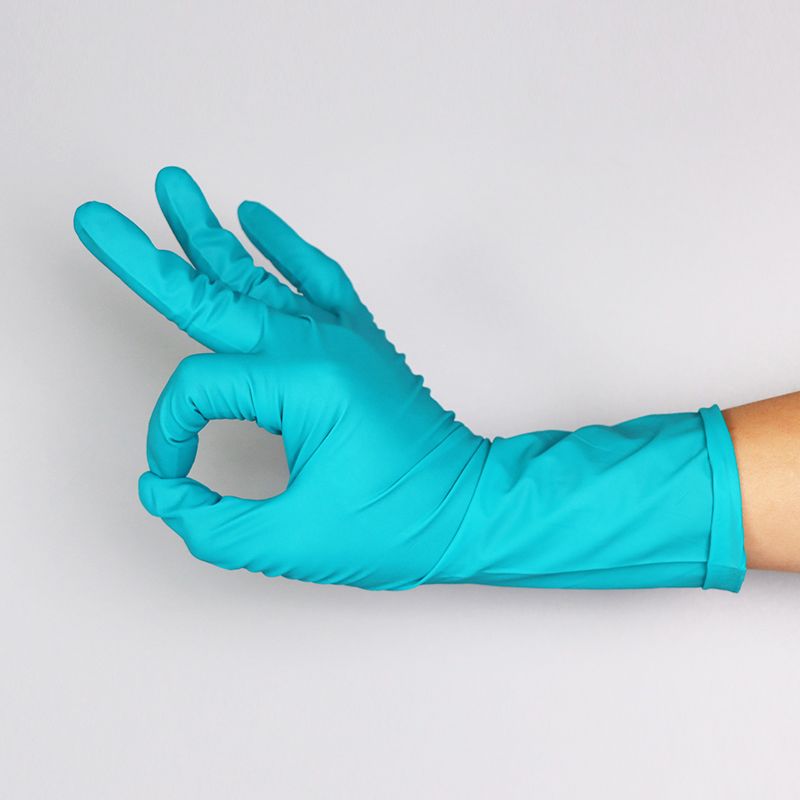 12-Inch Green Nitrile Gloves 4 Mil Powder-Free Latex-Free For Electronics Assembly