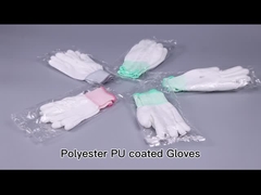 Fusselfreier ESD schnitt beständigen Kohlenstoff-Faser PU-Palmen-Sitz der Handschuh-13gsm leitfähigen