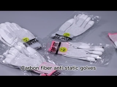 Fusselfreier ESD schnitt beständigen Kohlenstoff-Faser PU-Palmen-Sitz der Handschuh-13gsm leitfähigen